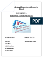 Institute of Professional Education and Research, Bhopal Report On - Reliance Communication