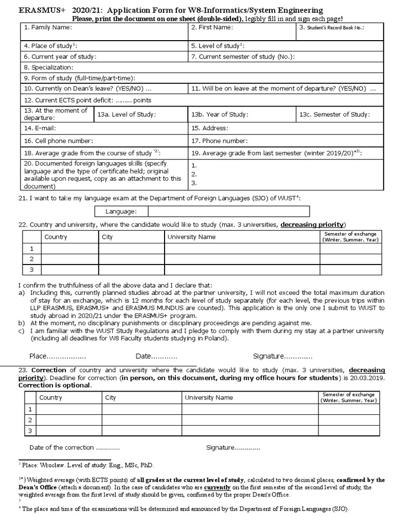 Please print the document on one sheet double sided legibly fill in