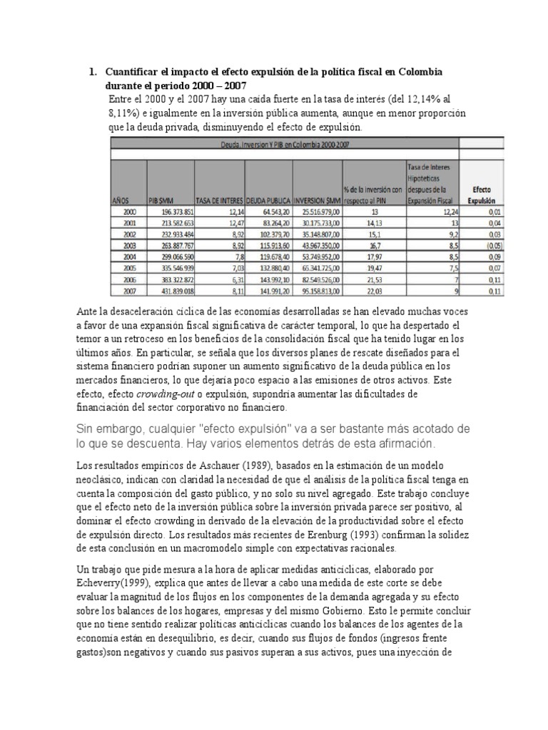 Impacto de la Política Fiscal en Colombia | PDF | La política fiscal ...