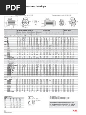 abb electric motor frame size chart pdf