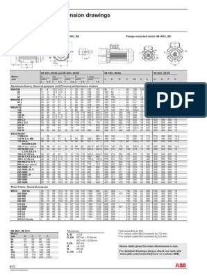 abb electric motor frame size chart pdf