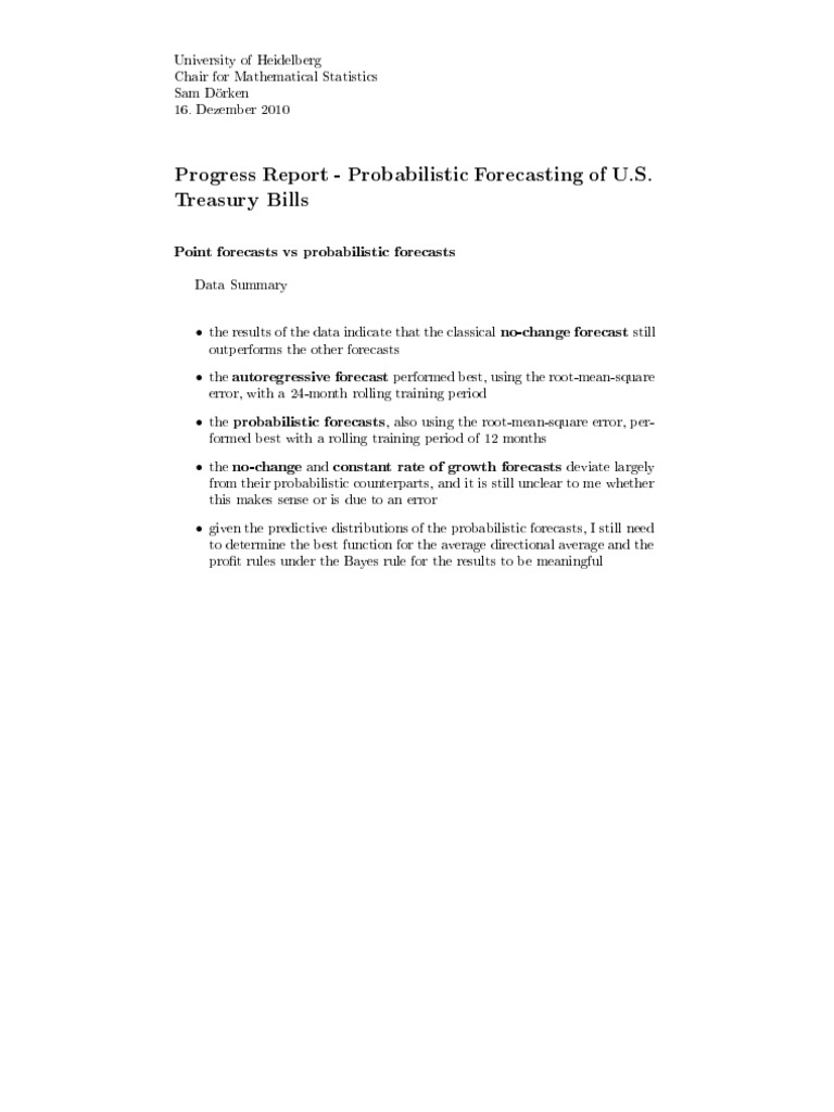 U.S. Treasury Bills Forecasting Report | PDF | Autoregressive Model ...