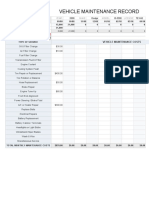 Vehicle Maintenance Log Sample