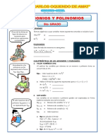 Monomios y Polinomios para Quinto de Secundaria PDF