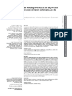 Expresión de Metaloproteinasas en El Proceso de Palatogénesis: Revisión Sistemática de La Literatura