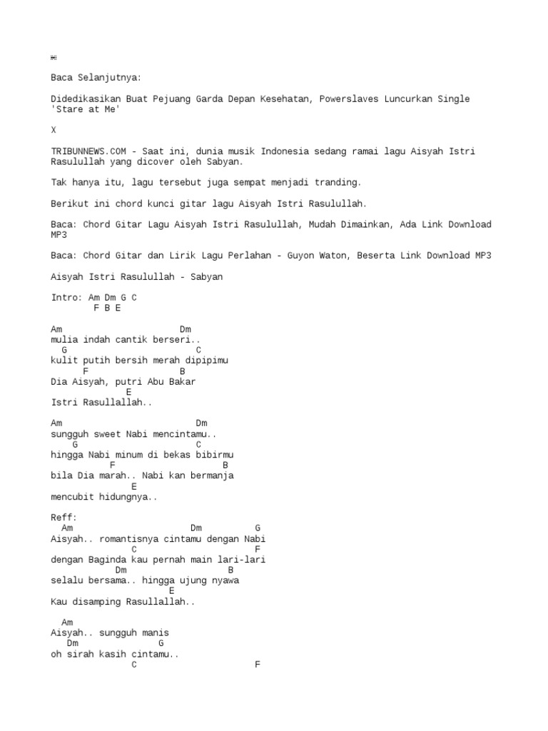 Chord Aisyah Pdf