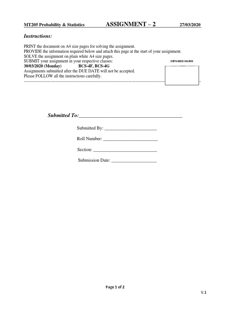 Instructions:: Assignment - 2 | PDF | Probability Theory | Measure Theory