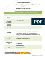 Formulaire D'inscription Atelier Fir For Market 2017