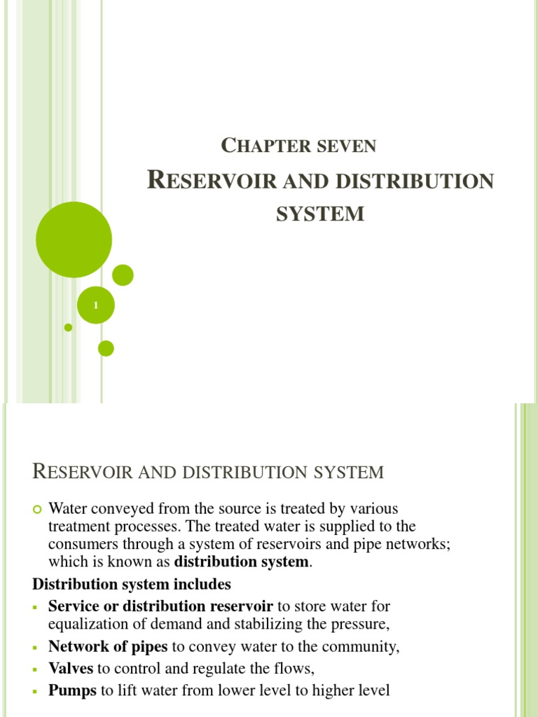 Water Distribution and Reservoir Systems | PDF | Reservoir | Water ...
