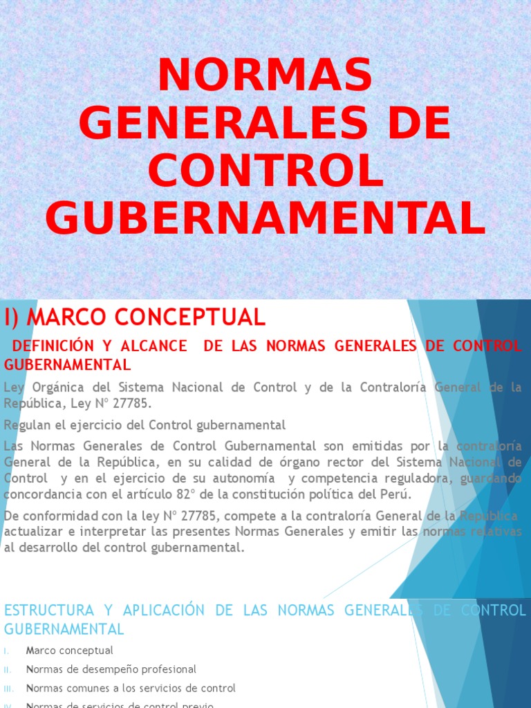 Normas Generales de Control Gubernamental | PDF | Calidad (comercial ...