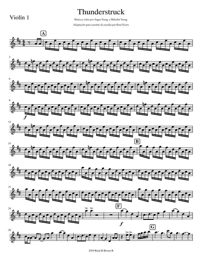 ACDC ThunderstruckViolín 1 PDF Entertainment (General)