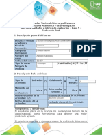 Formato Guía de Actividades y Rúbrica de Evaluación Paso 5 - Evaluación Final