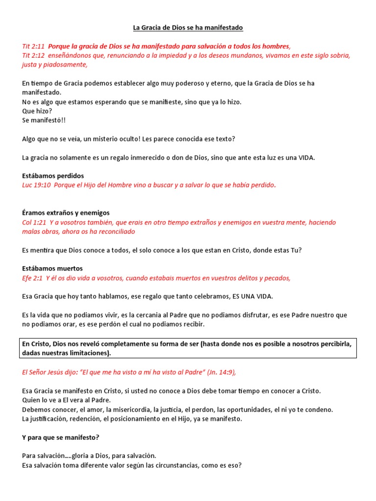 La Gracia de Dios en Cristo | PDF | Gracia en el cristianismo | Cristo ...
