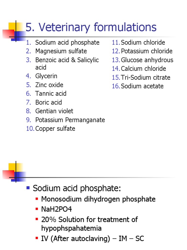Veterinary Formulations | PDF | Sodium Chloride | Potassium