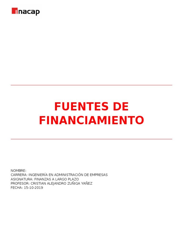 Fuentes de Financiamiento Empresarial | PDF | Compartir (Finanzas ...