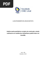 Análise quali-quantitativa e projeto de construção