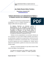 Gobierno Electrónico en La Administración Pública y Su Impacto Social en Los Ciudadanos Venezolanos