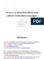 Where To Advertise About and Which Institutions To Target: PGDM Karnam Yogesh Somanath S Shravanth J