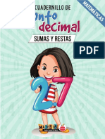 Cuadernillo de SUMAS Y RESTAS con punto decimal
