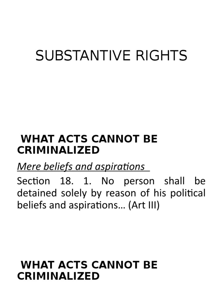 13 Substantive Rights | PDF | Ex Post Facto Law | Double Jeopardy
