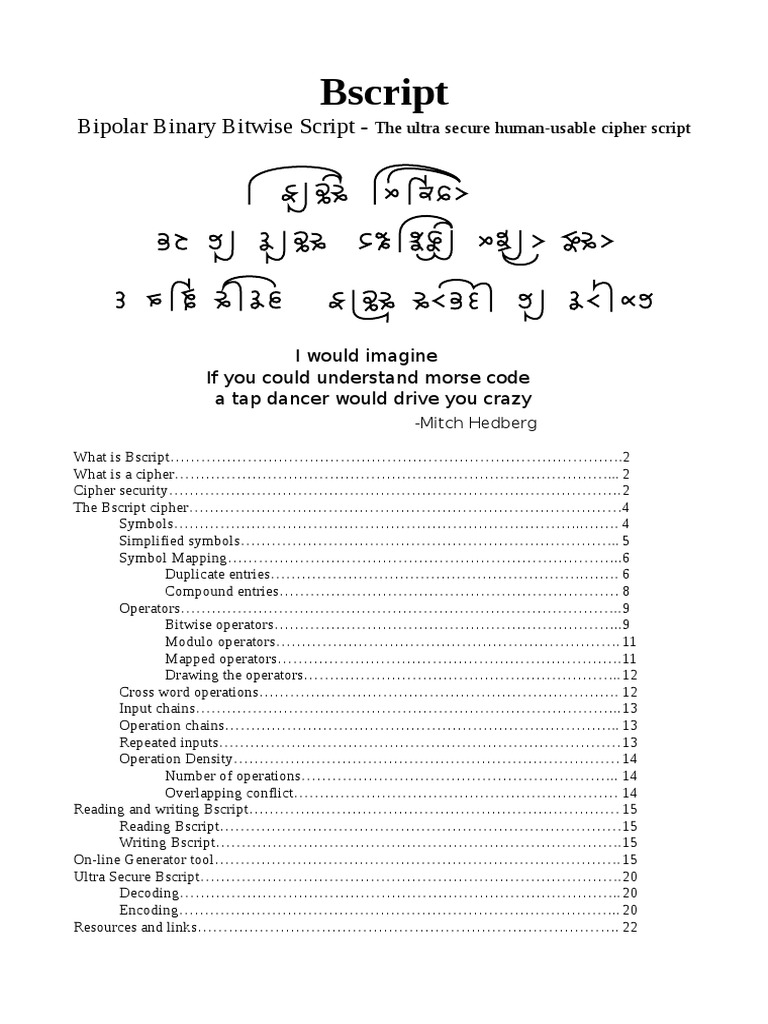 Bipolar Binary Bitwise Script: An Introduction to the Ultra Secure ...