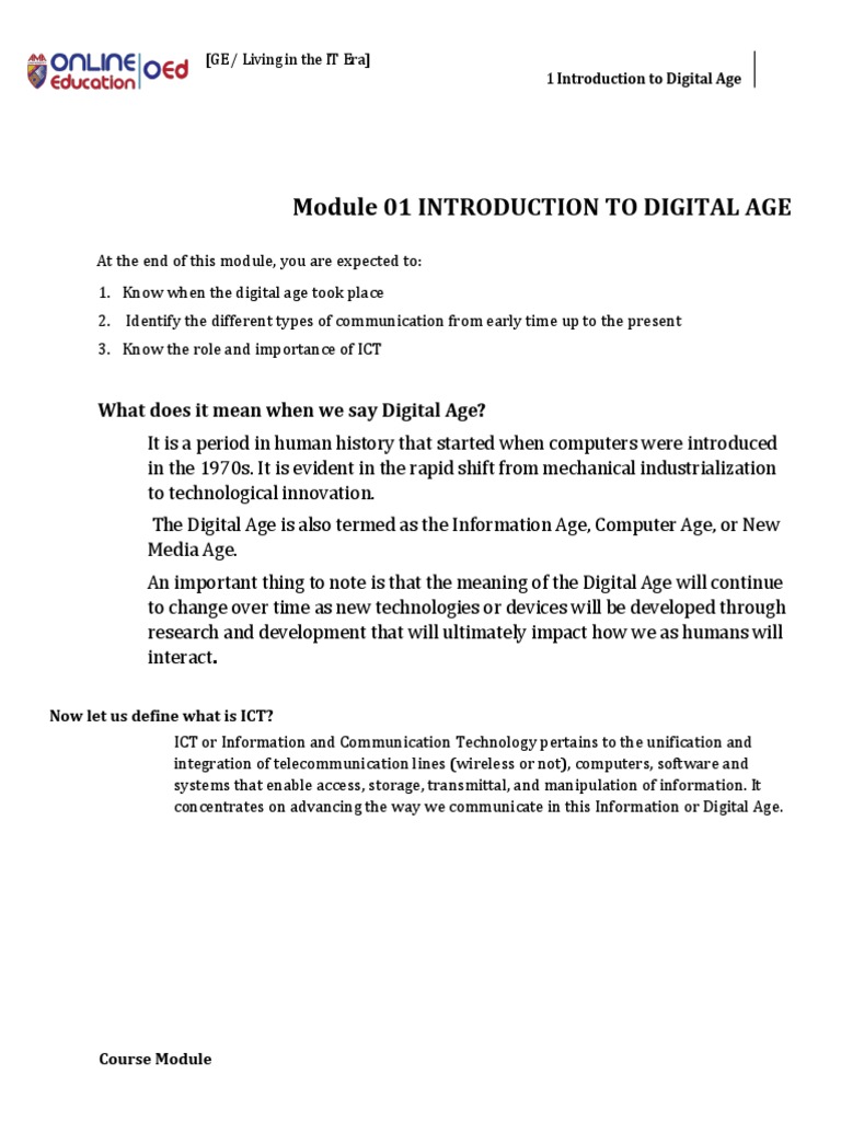 Understanding the Digital Age | PDF | Information Technology ...