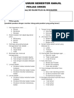 Ulangan Umum Semester Ganjil Penjaskes SD