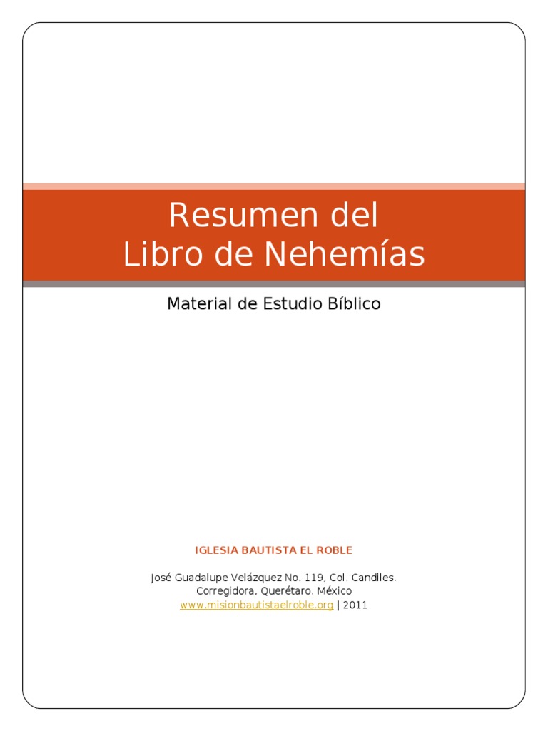 Resumen Del Libro De Nehemias Pdf Pdf Ezra Jerusalén