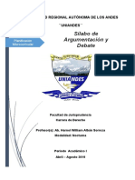 Silabo de Argumentacion y Debate Nocturna