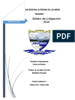 Silabo de Litigacion Oral Octubre 2019 - Febrero 2020