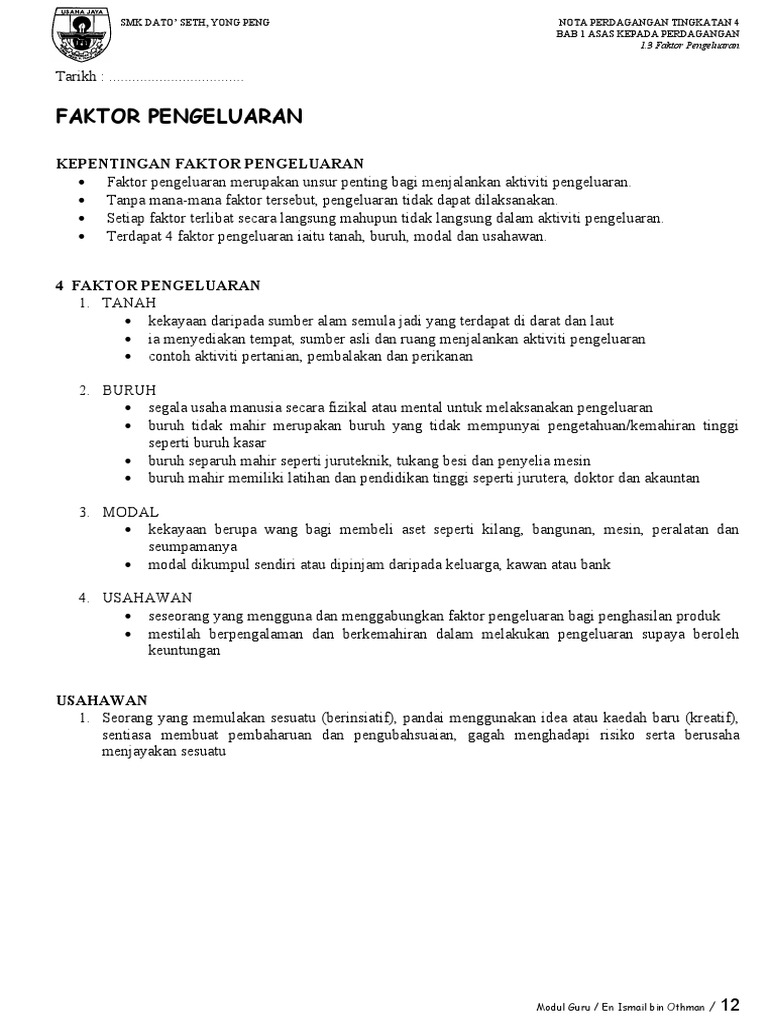 3 Faktor Pengeluaran Pdf