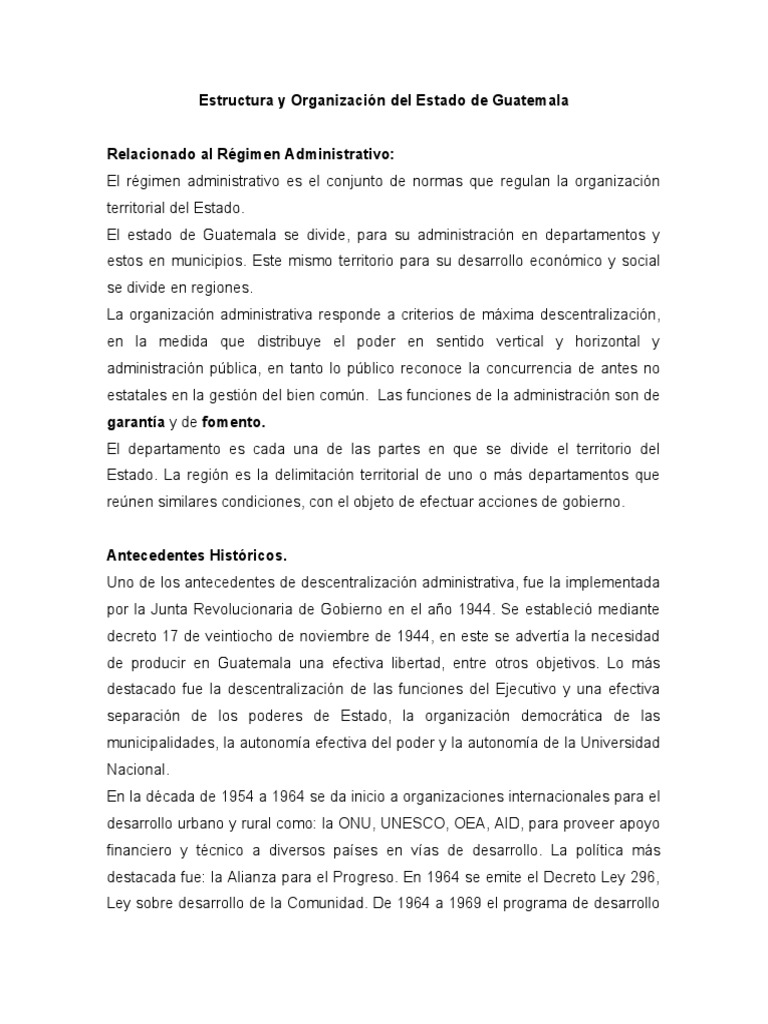 Estructura del Estado en Guatemala | PDF | Guatemala | Estado (política)