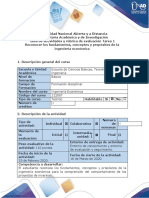 Guía de actividades y rúbrica de evaluación - Tarea 1 - Reconocer los fundamentos, conceptos y propósitos de la ingeniería Económica