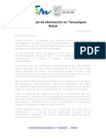 Lepra en Vías de Eliminación en Tamaulipas Salud