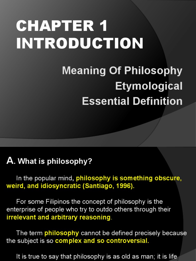 Meaning of Philosophy Etymological Essential Definition PDF Science