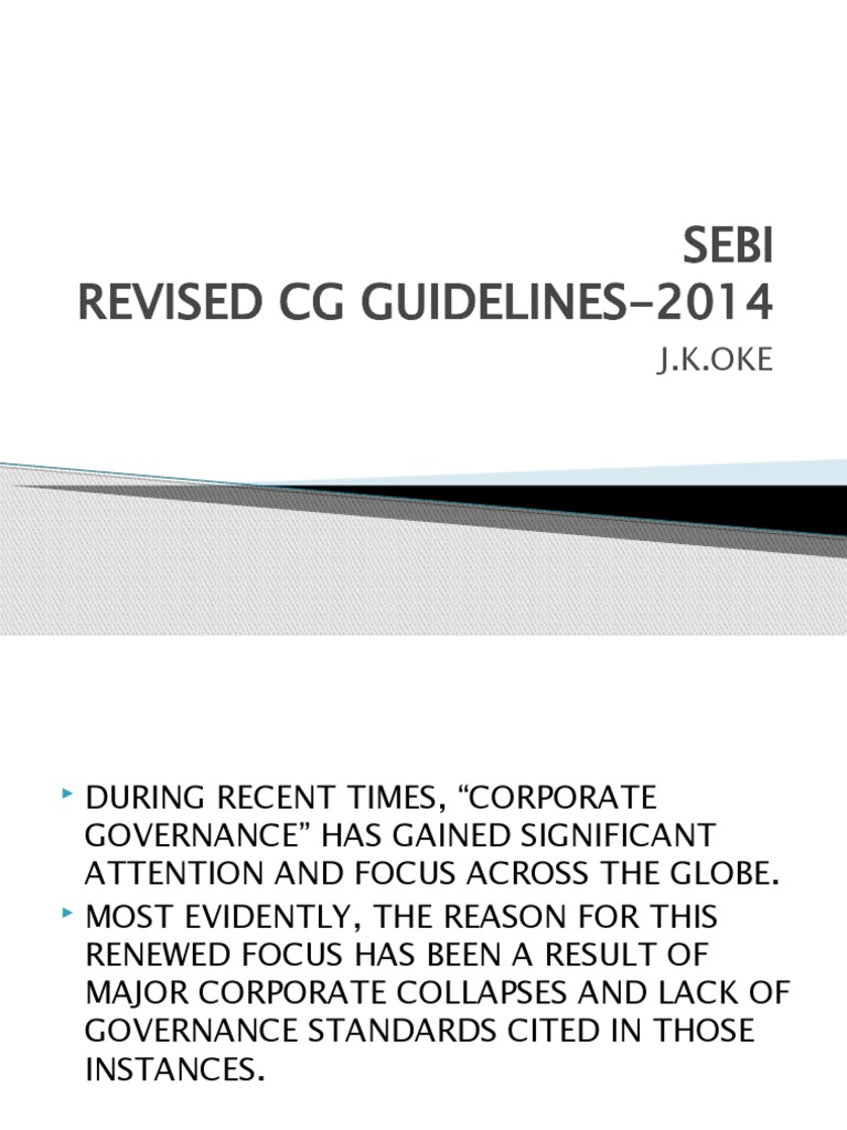 SEBI 2014 Corporate Governance Reforms | PDF | Regulatory Compliance ...