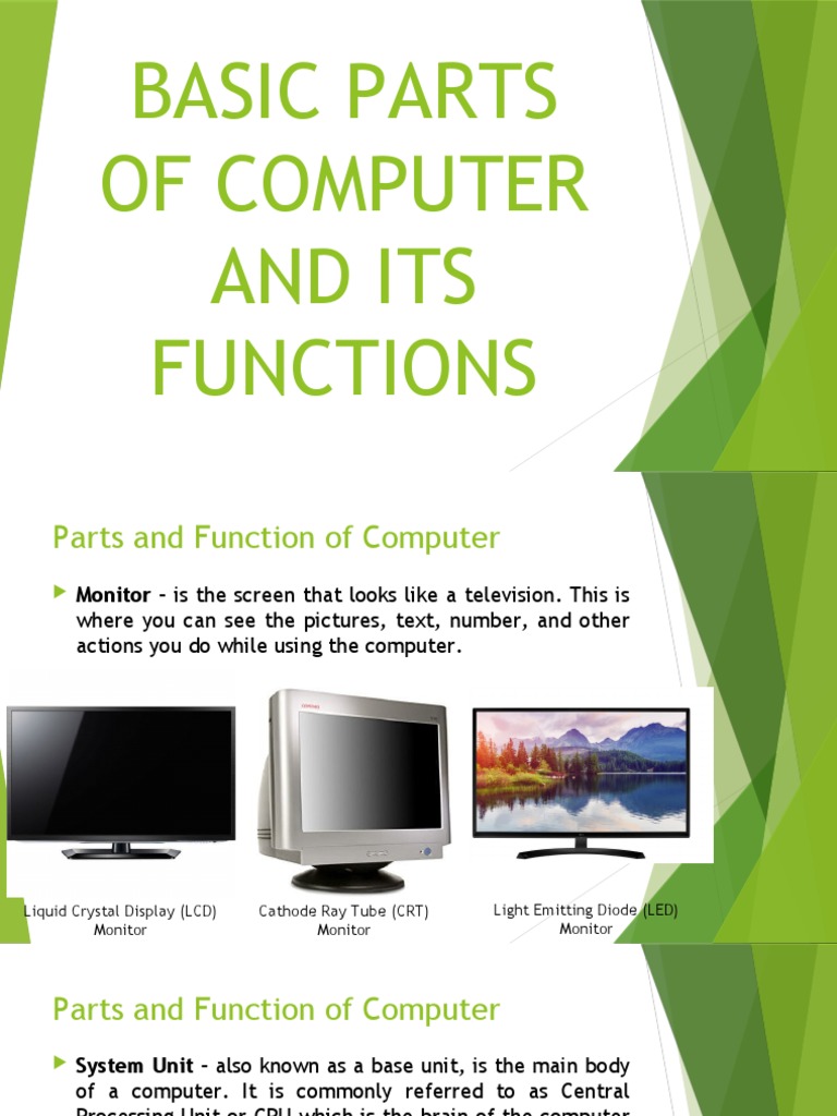 basic parts of computer monitor