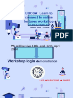 UBOSA: Learn To Connect To Online Lectures Workshop: 11 and 12 April 2020