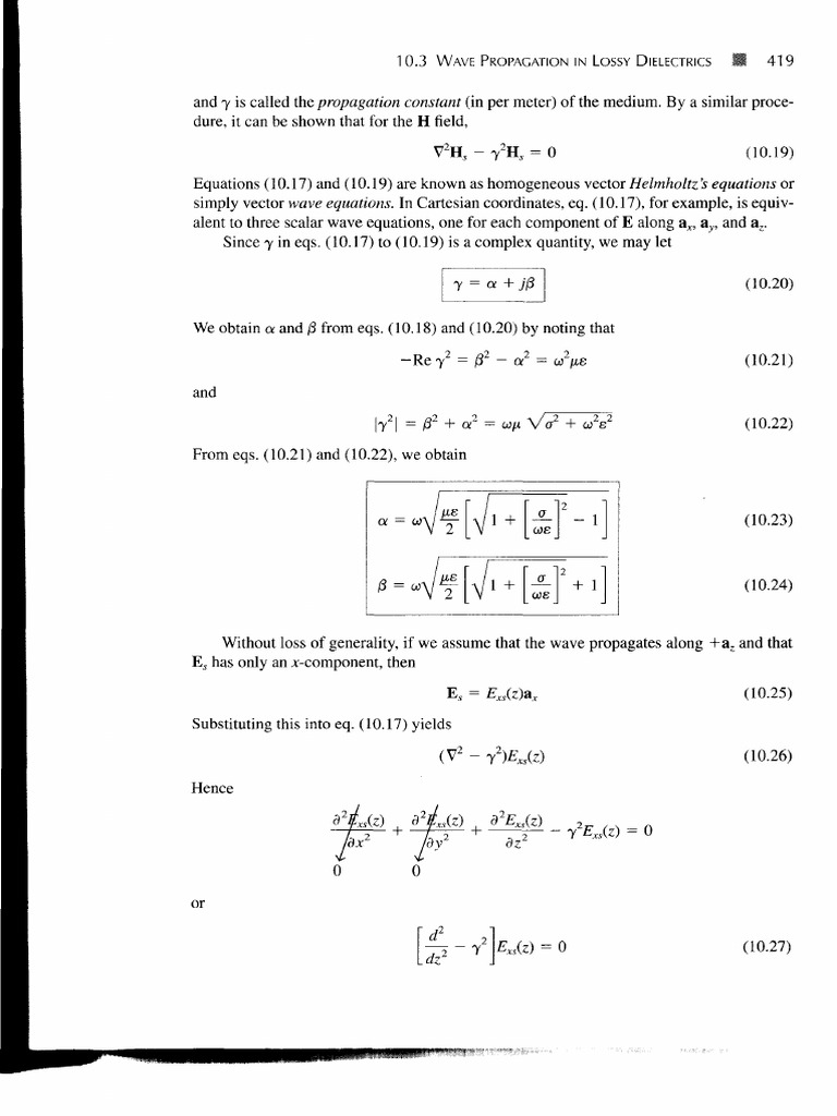 Wave Propagation in Lossy Dielectrics | PDF | Waves | Alternating Current