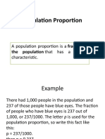 Population Proportion: A Population Proportion Is A Fraction of Characteristic