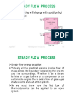 Steady Flow Process: - Fluid Properties Will Change With Position But Not With Time