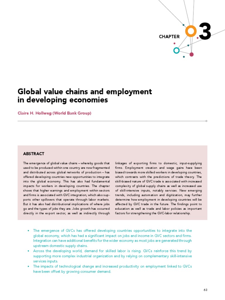 Global Value Chains and Employment in Developing Economies: Claire H ...