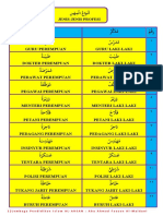 Jenis-Jenis Profesi Arabic