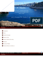 A Programming Language For The Fem: Freefem++: F. Hecht