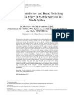 Customer Satisfaction and Brand Switching Intention: A Study of Mobile Services in Saudi Arabia