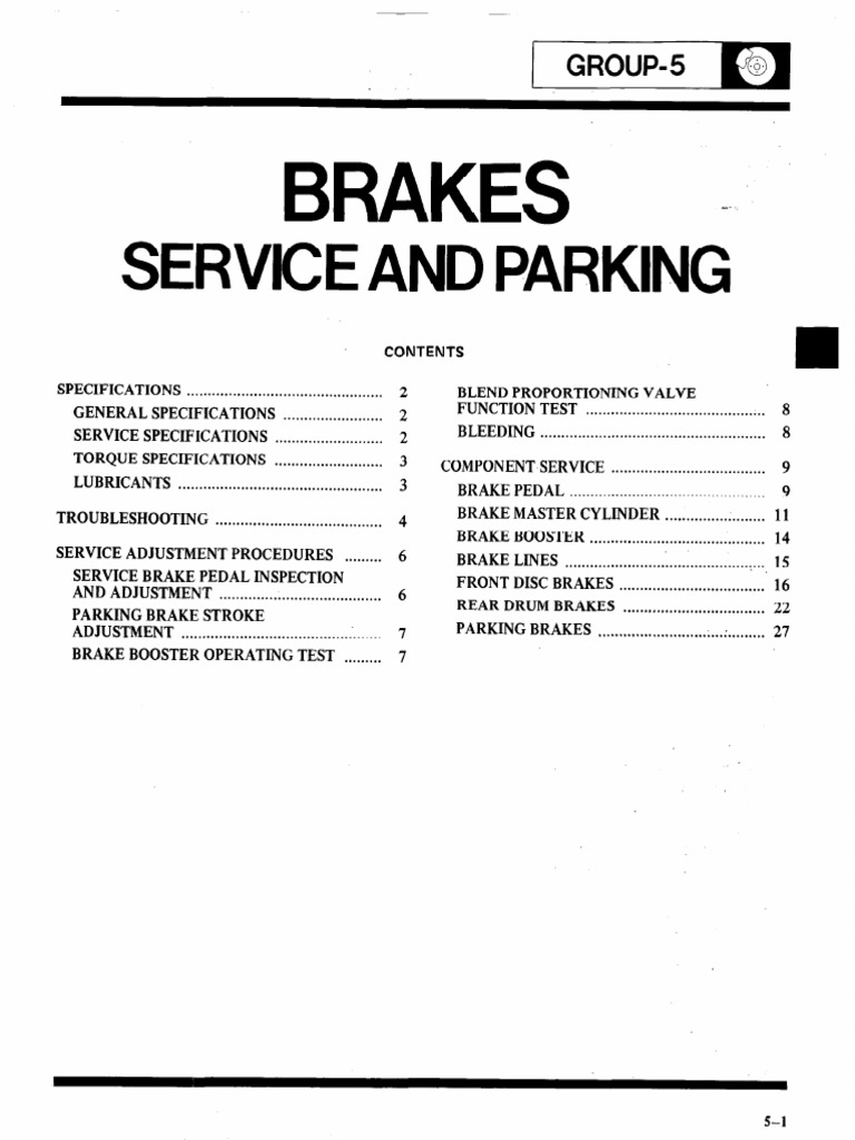 Service and Parking Brakes . PDF Vehicle Technology Vehicle Parts