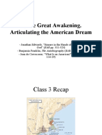 The Great Awakening. Articulating The American Dream