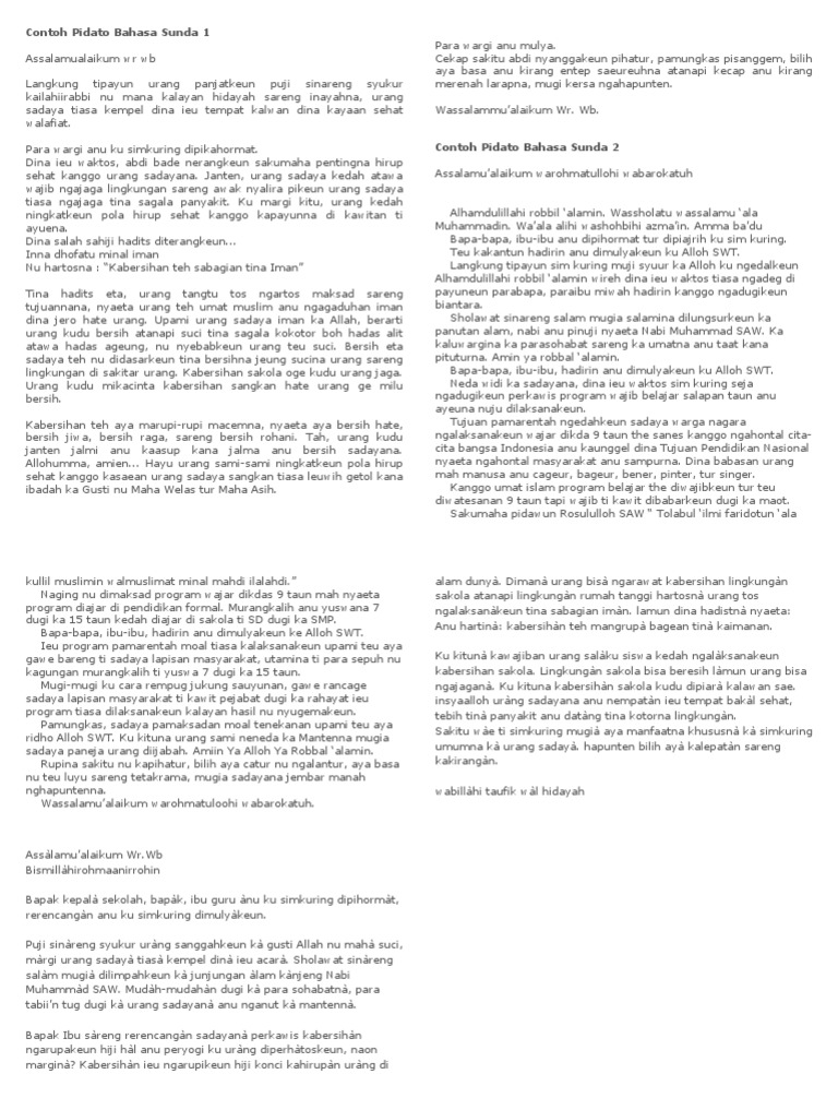 Contoh Pidato Bahasa Sunda 1