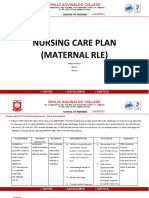 Nursing Care Plan (Maternal Rle) : Emilio Aguinaldo College