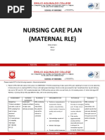 Nursing Care Plan (Maternal Rle) : Emilio Aguinaldo College